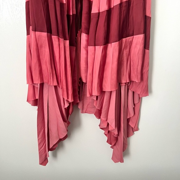 ULLA JOHNSON Marsha Pleated Japanese Satin Midi Dress in Cerise Sz 10 - Picture 6 of 9
